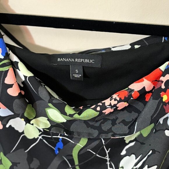 Banana Republic Off the Shoulder Floral Dress Black Women's Size S - Picture 6 of 15
